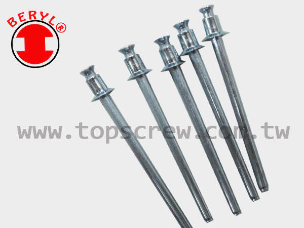 雙平頭拉釘適用於對空間有限制的產品，並且需要拉鉚的產品兩側都要有沉孔 ，雙平頭拉釘是一種比較理想的沉頭拉釘緊固件。